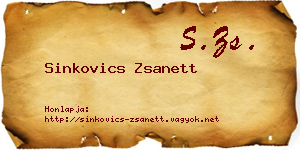 Sinkovics Zsanett névjegykártya